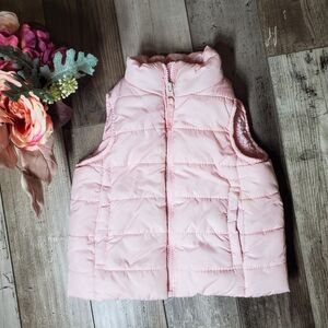 Birch & Stone Pink Toddler Girl Sherpa-Lined Full Zip Puffer Vest Size 4T